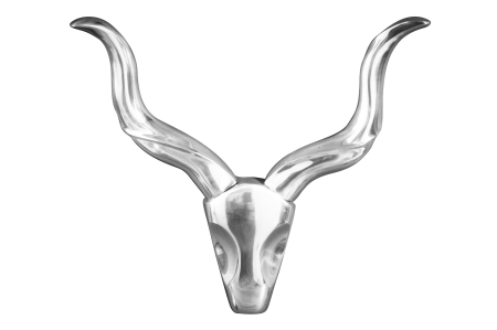 Decorațiuni - Decorațiune de perete cu coarne STYLE ROCKS aluminiu argintiu