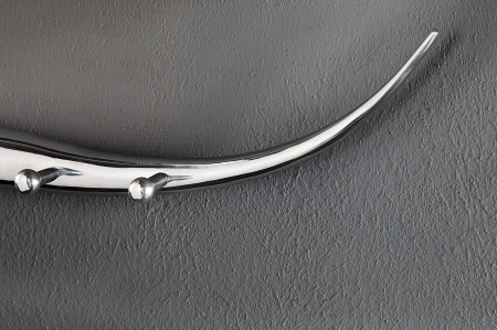 Decorațiune de perete cu cuier BULL 100 cm, aluminiu argintiu [8]