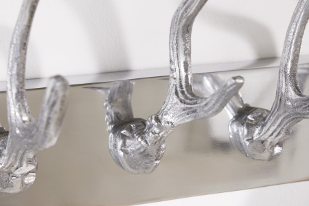 Decorațiune de perete cu cuier DEER 50 cm, aluminiu argintiu [7]