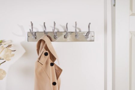 Decorațiune de perete cu cuier DEER 50 cm, aluminiu argintiu [3]