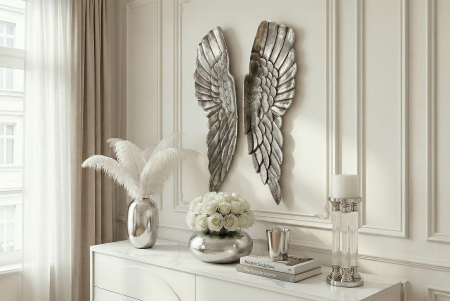 Decorațiune de perete FALLEN ANGEL 65 cm bronz argintiu antic [3]