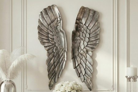 Decorațiune de perete FALLEN ANGEL 65 cm bronz argintiu antic [5]