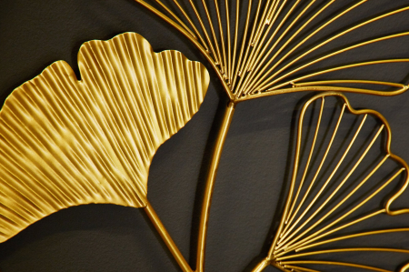 Decorațiune de perete GINKGO 40 cm, set de 3 bucăți, auriu [4]
