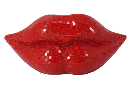 Decorațiuni - Decorațiune DISCO LIP 30 cm buze mozaic 3D roșu