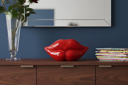 Decorațiune DISCO LIP 30 cm buze mozaic 3D roșu [2]