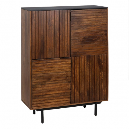 Dulap Abner din lemn de mango maro/negru 100 X 40 X 140 CM