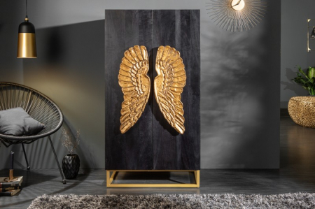 Dulap din lemn de mango negru Angel 70 cm [2]