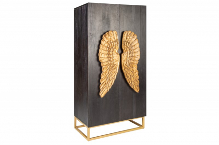 Bufete & Baruri - Dulap din lemn de mango negru Angel 70 cm