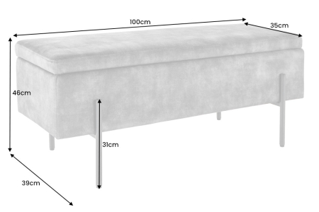 Dulap pentru bancă LOFT 100 cm gri catifea [9]