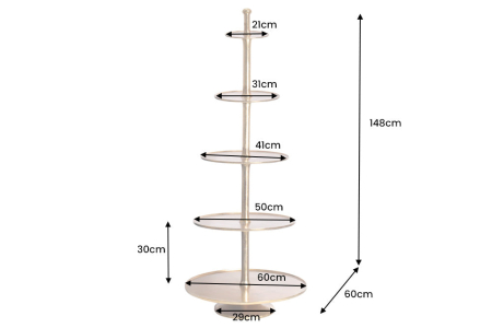 Etagere ABSTRACT 150 cm 5 tăvi auriu [9]