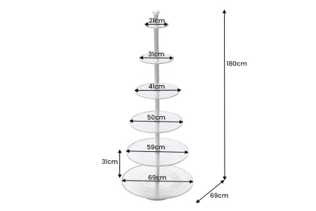 Etagere ABSTRACT 180 cm 6 tăvi argintiu [8]
