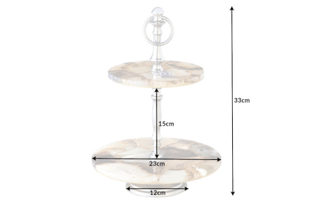 Etagere NOBLE 40 cm, 2 tăvi, argint agat [9]
