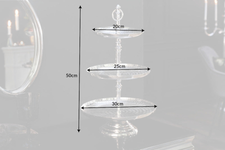 Etagere ORIENT 50 cm, 3 tăvi, argintiu [8]