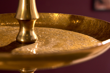 Etagere ORIENT 65 cm, 3 tăvi, cu efect de lovitură de ciocan, auriu [6]