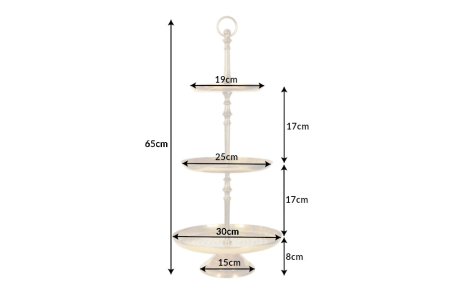 Etagere ORIENT 65 cm, 3 tăvi, cu efect de lovitură de ciocan, auriu [8]