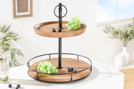Etagere PURE NATURE 38 cm, 2 tăvi, lemn de mango [3]
