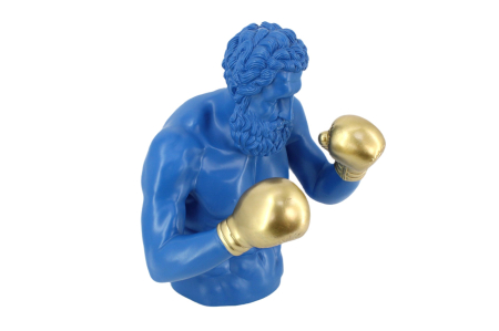 Decorațiuni - Figurină decorativă BOXER 50 cm albastru auriu
