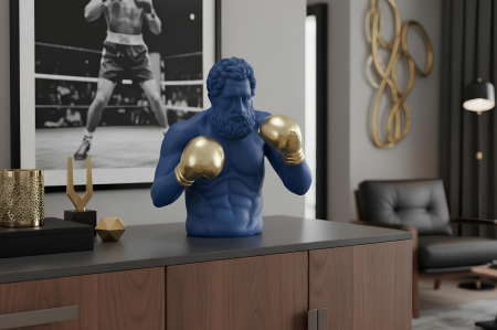 Figurină decorativă BOXER 50 cm albastru auriu [2]