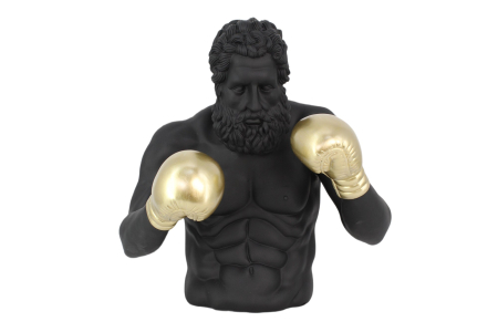 Decorațiuni - Figurină decorativă BOXER 50 cm negru auriu