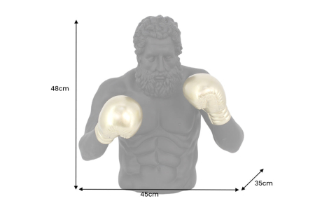 Figurină decorativă BOXER 50 cm negru auriu [3]