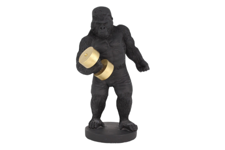 Decorațiuni - Figurină decorativă KING APE 30 cm gorilă negru auriu