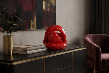 Figurină decorativă LIP 25 cm pop-art  roșu [2]
