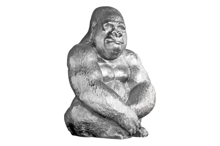 Decorațiuni - Figurină KONG 43 cm Gorilă argintie
