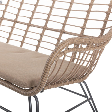Canapea de exterior cu 2 locuri din rattán,cadru culoarea graphite  121 x 62 x 76 cm [2]