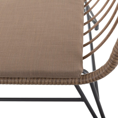 Canapea de exterior cu 2 locuri din rattán,cadru culoarea graphite  121 x 62 x 76 cm [3]