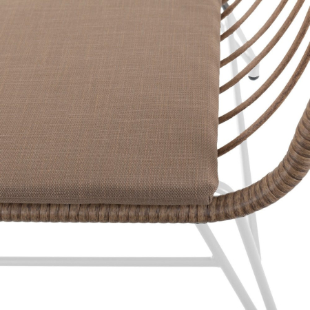 Canapea de exterior cu 2 locuri din rattan, cadru alb 121 x 62 x 76 cm [1]