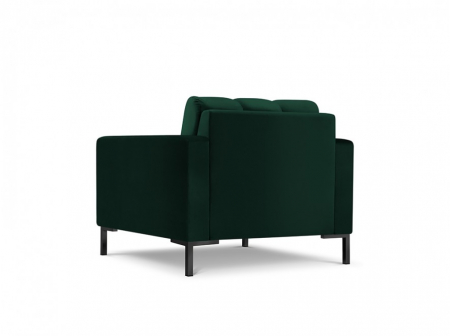 Fotoliu Mamaia cu tapițerie din catifea și picioare din metal negru, verde închis [2]