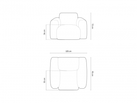 Fotoliu Nolio cu tapiterie din tesatura structurala [5]