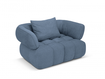 Fotoliu Reese si tapiterie din tesatura structurala, albastru jeans [1]