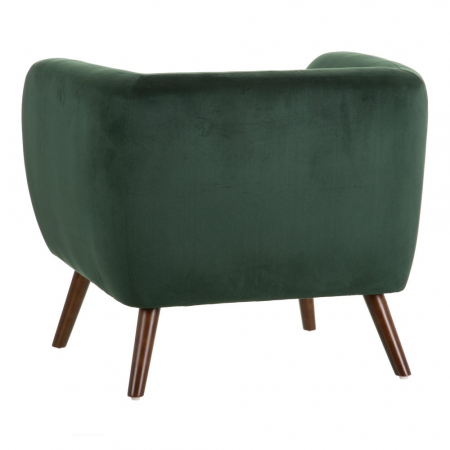 Fotoliu Relleno cu tapițerie din catifea și picioare din lemn de fag  81 X 73 X 70 CM, verde [4]
