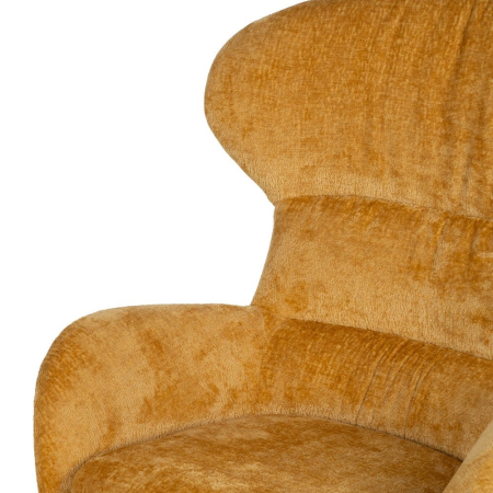 Fotoliu rotativ din țesătură de culoare mustar și metal 78 x 84,50 x 104,50 [6]