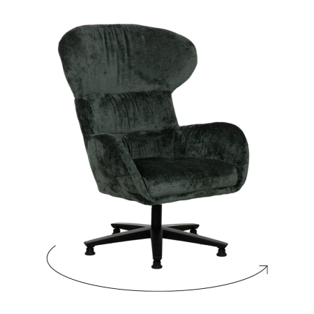 Fotoliu rotativ din țesătură verde și metal 78 x 84,50 x 104,50 cm [2]