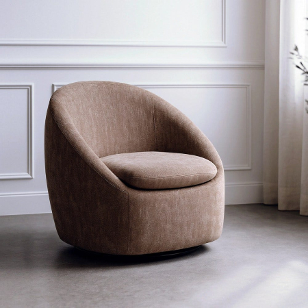Fotolii - Fotoliu rotativ taupe old weave-wood 72 x 63 x 73 cm