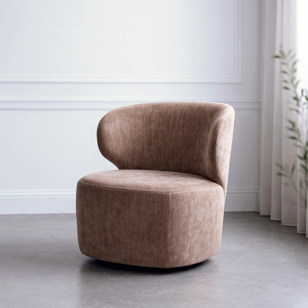 Fotolii - Fotoliu rotativ taupe old weave-wood 73 x 68 x 74 cm
