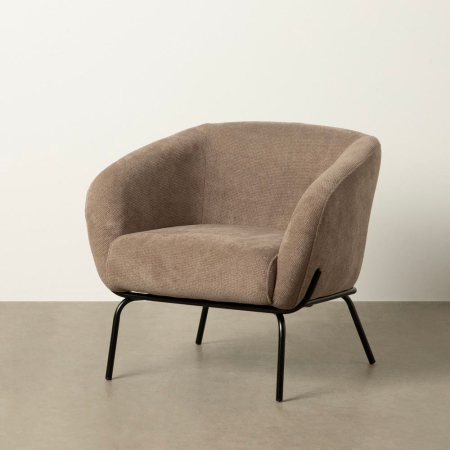 Scaune & fotolii - Fotoliu taupe cu țesătură veche și metal 77 x 72 x 68 cm