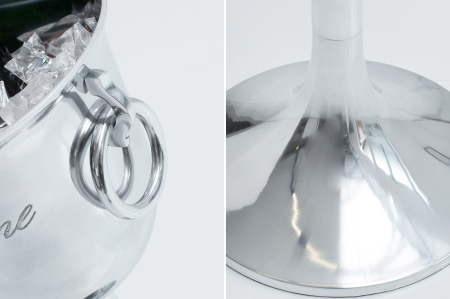 Găleată pentru șampanie CHAMPAGNE 75 cm din aluminiu argintiu [3]