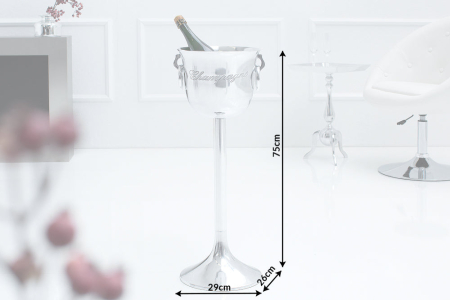 Găleată pentru șampanie CHAMPAGNE 75 cm din aluminiu argintiu [6]