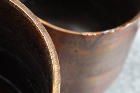 Ghiveci FLOWERS mare, set de 2, cu finisaj cupru marmorat [5]