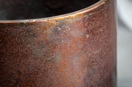 Ghiveci FLOWERS mare, set de 2, cu finisaj cupru marmorat [7]