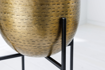 Ghiveci UNIT 70-50 cm, set de 2, negru-auriu, incl. ramă [7]