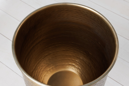 Ghiveci UNIT 70-50 cm, set de 2, negru-auriu, incl. ramă [6]