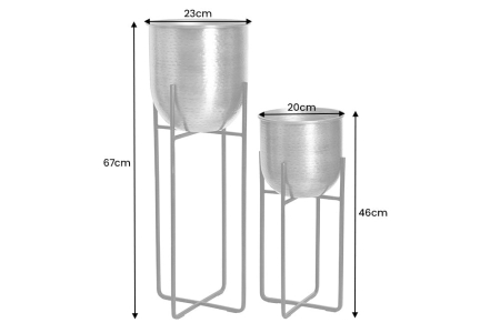 Ghiveci UNIT 70-50 cm, set de 2, negru-auriu, incl. ramă [9]