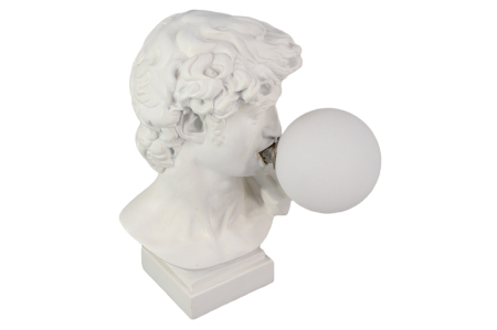 Iluminat - Lampă de masă alba,DAVID bust 30cm cu glob 
