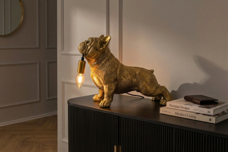 Lampă de masă aurie , BULLDOG 35cm,sculptură câine  [5]