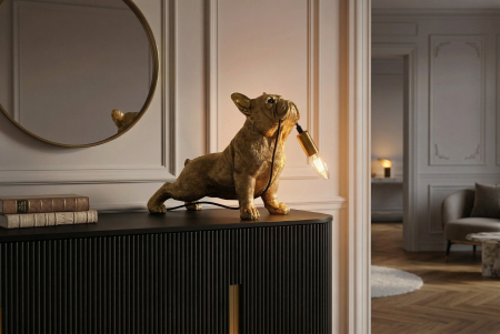 Lampă de masă aurie , BULLDOG 35cm,sculptură câine  [7]