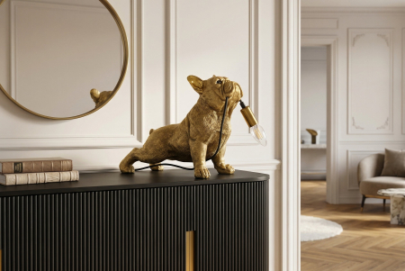 Lampă de masă aurie , BULLDOG 35cm,sculptură câine  [6]